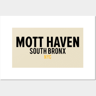 Mott Haven Bronx NYC- Modern Minimalistic Typography Posters and Art